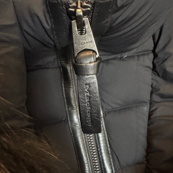 Mackage Black Puffer Jacket with Fur Trim XXS - Picture 5 of 6